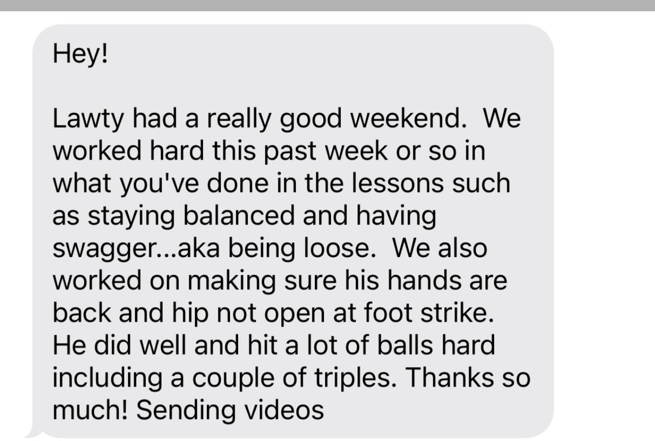 Family message connecting lesson work with a strong game weekend
